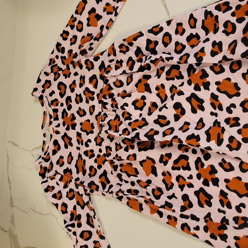 Leopard Print cotton dress. 4T. Worn once